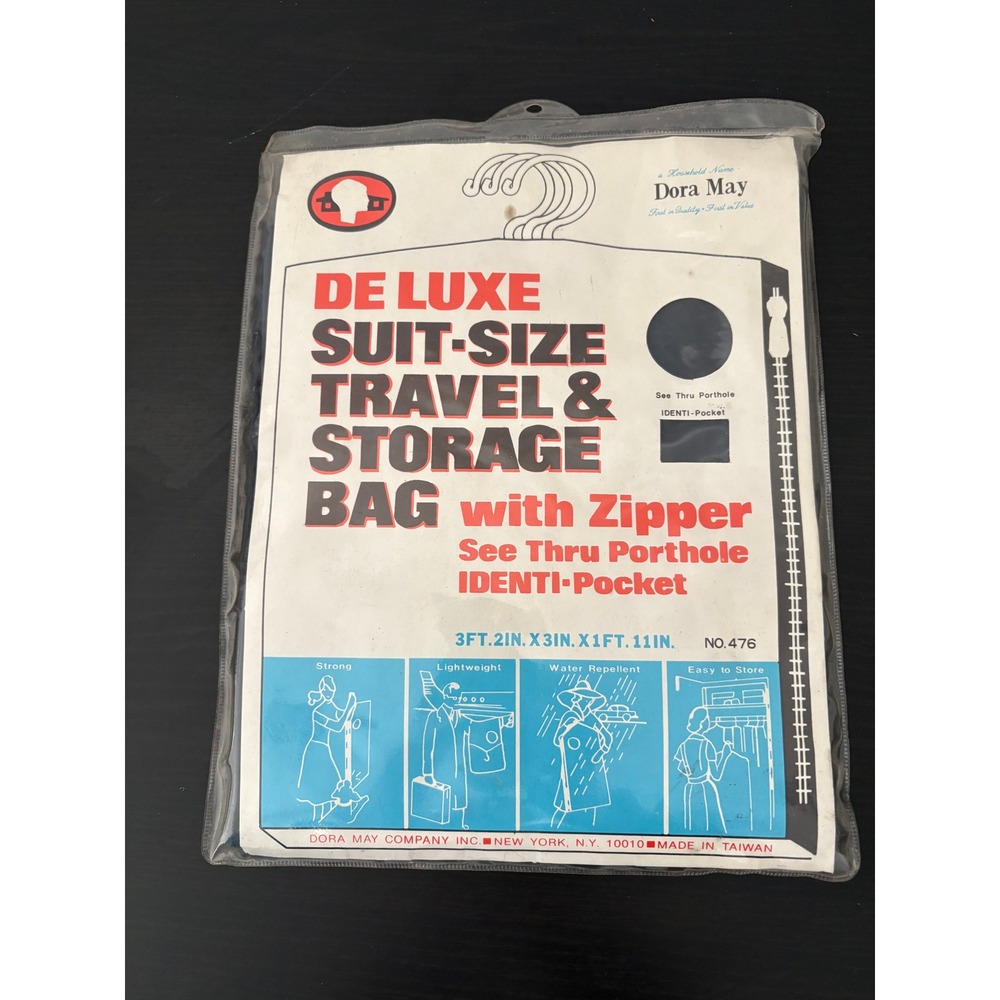 Dora May Unisex Suit Travel Storage Bag Vintage No 476 Navy Blue Water Repellent